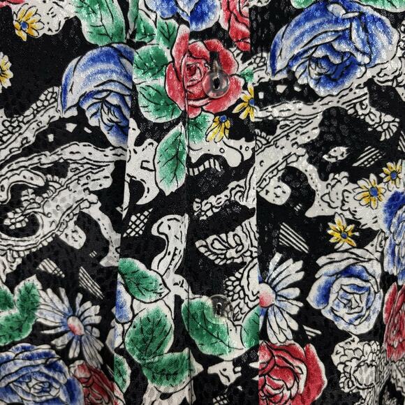 Vtg Cape Cod Sportswear Blouse Sz 18 Rose Floral Geometric Artsy Retro Statement - Picture 4 of 8